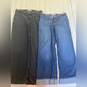 Abercrombie Kids Blue and Black Jeans— Low Rise Baggy Short